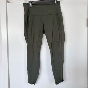 Lululemon Green high-waisted leggings with mesh panels Size 12 Used
